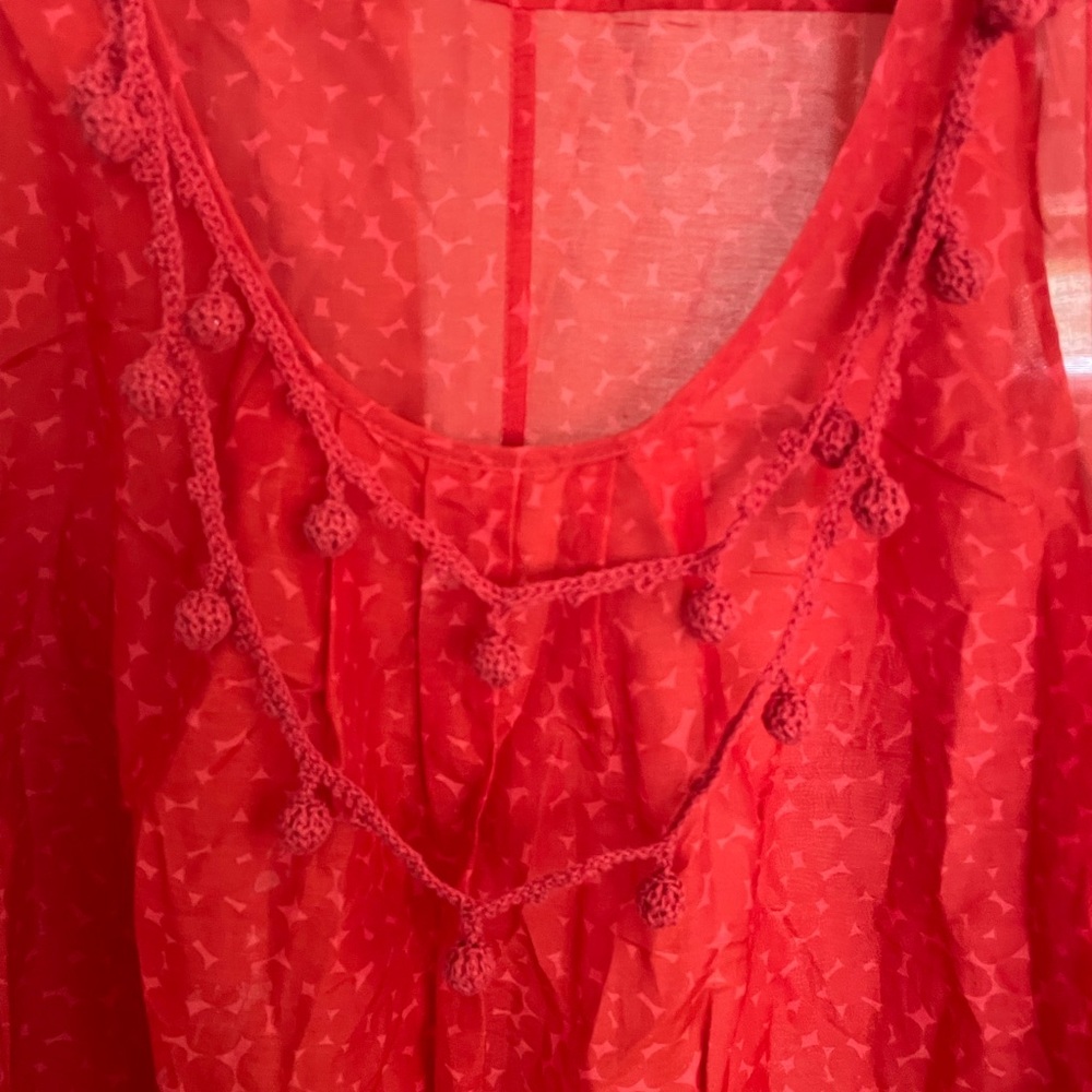 Gap Red Sheer Patterned Tank Top. Lightweight Wit… - image 2